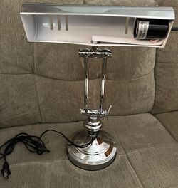 Vintage Style Silver Piano Chrome Table Bank Lamp