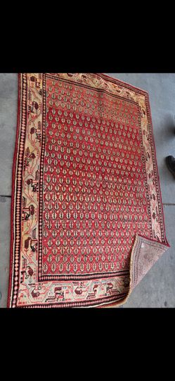 Antique Rug 4.6 X6.5 Hand Made All Wool 215