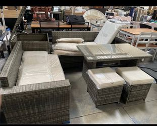 Assembled New Outdoor 6-Piece All Weather PE Rattan Sofa Set Garden Patio Wicker Sectional Furniture