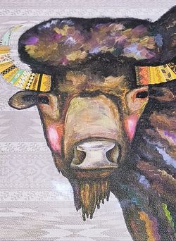 12x24 Buffalo on canvas and other decor