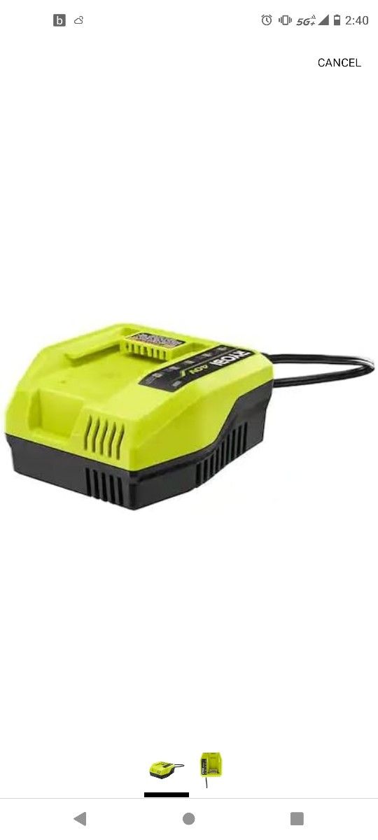 RYOBI 40-Volt Lithium-Ion Quick Charger