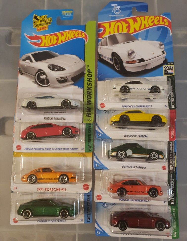 Hot Wheels 9 Mainline Porsche Cars