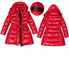 Karl Lagerfeld Red Puffer Coat with Belt