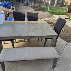 Table With Chairs And Bench