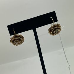 ROSE EARRING 14KT YG, 13.7 GRAMS 