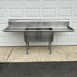 84 x 24 two compartment stainless steel sink