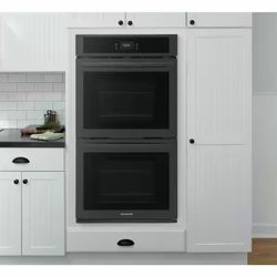 27 in. Double Electric Built-In Wall Oven with Convection in Black