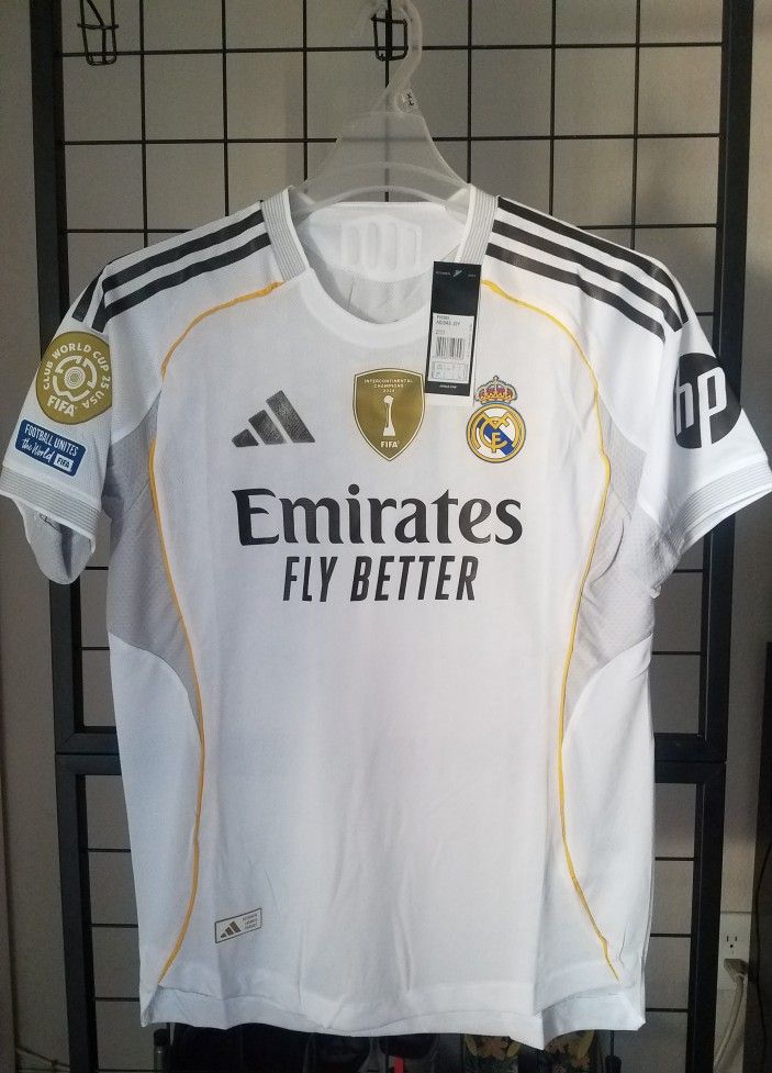 Adidas2025 Mens Real Madrid Home Away Third Jerseys Authentic Size Médium Large XL 2xl No Trade 