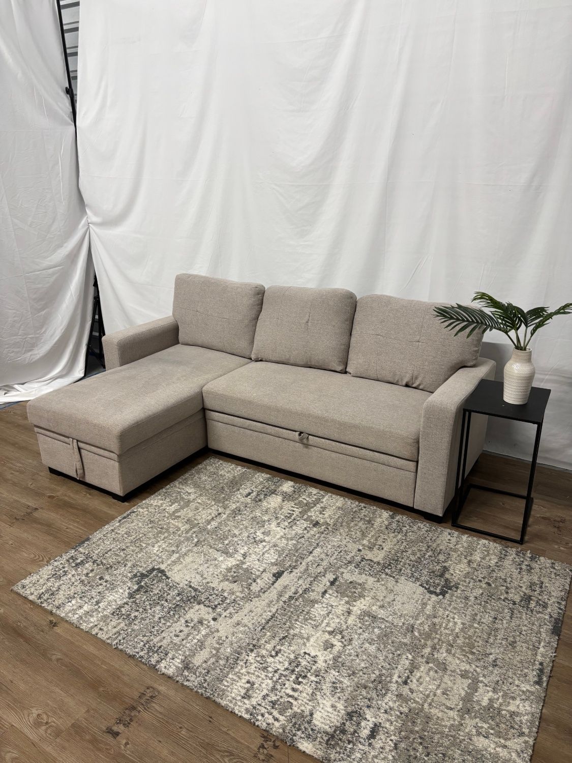 Sleeper Sectional Sofa Set Beige