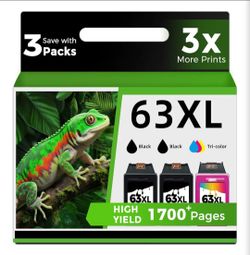 Printer ink cartridges black and color combo pack (3  pieces)
