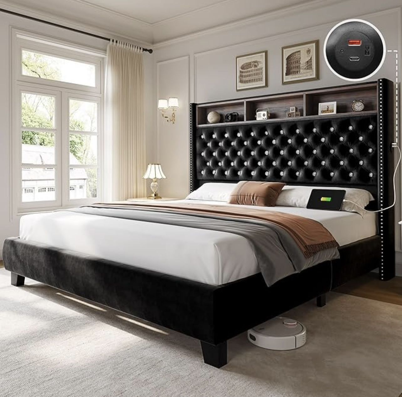 BED FRAME KING SIZE WITH CHARGING STATION BRAND NEW IN BOX!!!