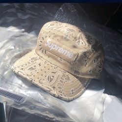 Supreme Bandana Box logo Tan cap