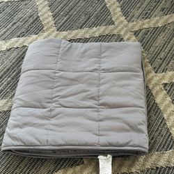 15LBS WEIGHTED BLANKET IN A GREY 48”X72” FULL SIZE. BRAND NEW BUT NO BOX 