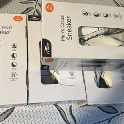 CRANE Men's Casual Sneaker White  Faux Leather Size 9 Aldi Tennis Shoes Low + Box