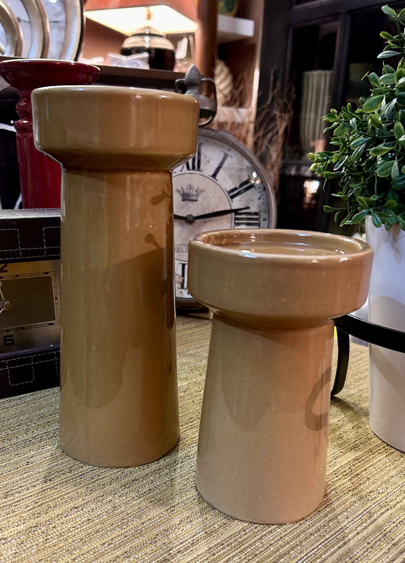 Pair Of Farmhouse Candle Holders