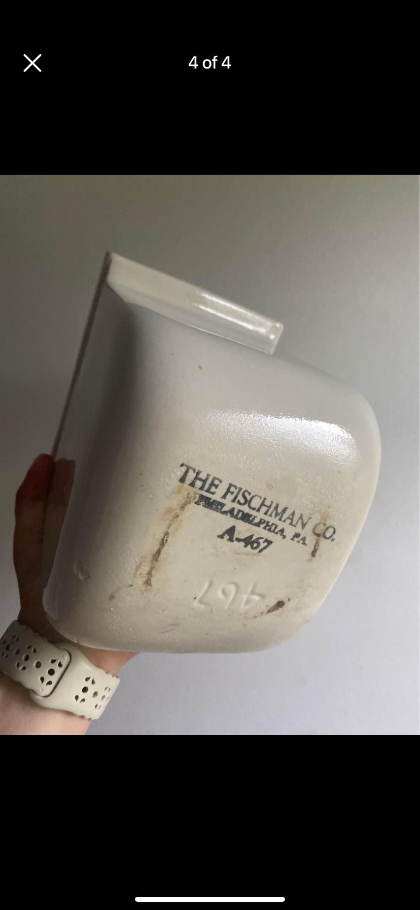 Fischman Co Vintage Porcelain Syrup Container