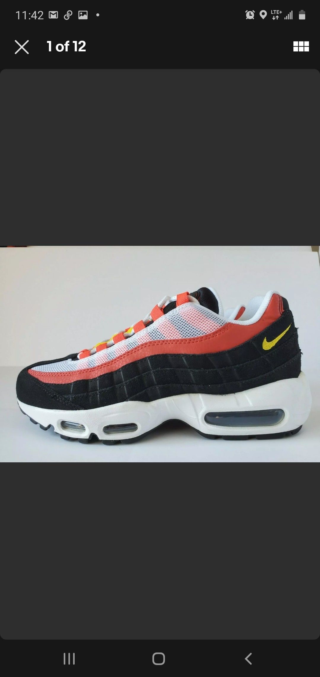 Nike Air Max 95 Essential Bright Crimson size 6 New! AT9865-101 black white red