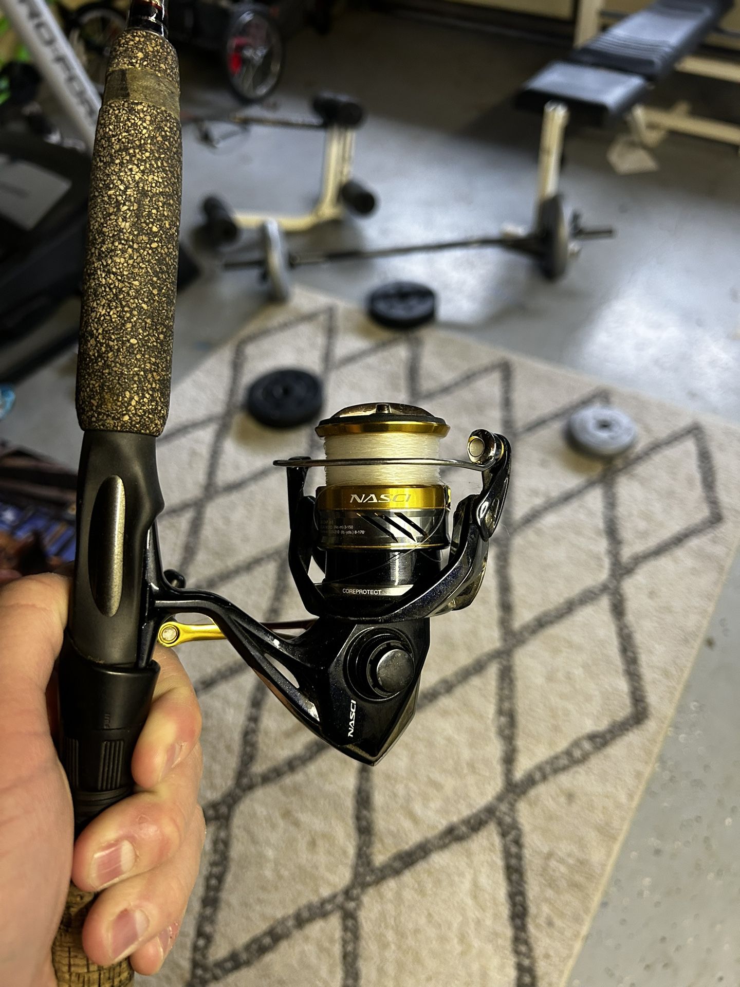 Fenwick Hmx Spinning Rod 9’6 With Shimano Nasci Reel