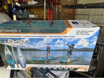 Body Glove Performer 11’ GTS Inflatable Stand Up Paddle Board Package, ISUP