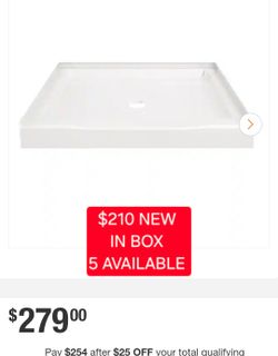 🎥 Delta Classic 500 Alcove Shower Pan W/Center Drain 36” X 36” High Gloss White