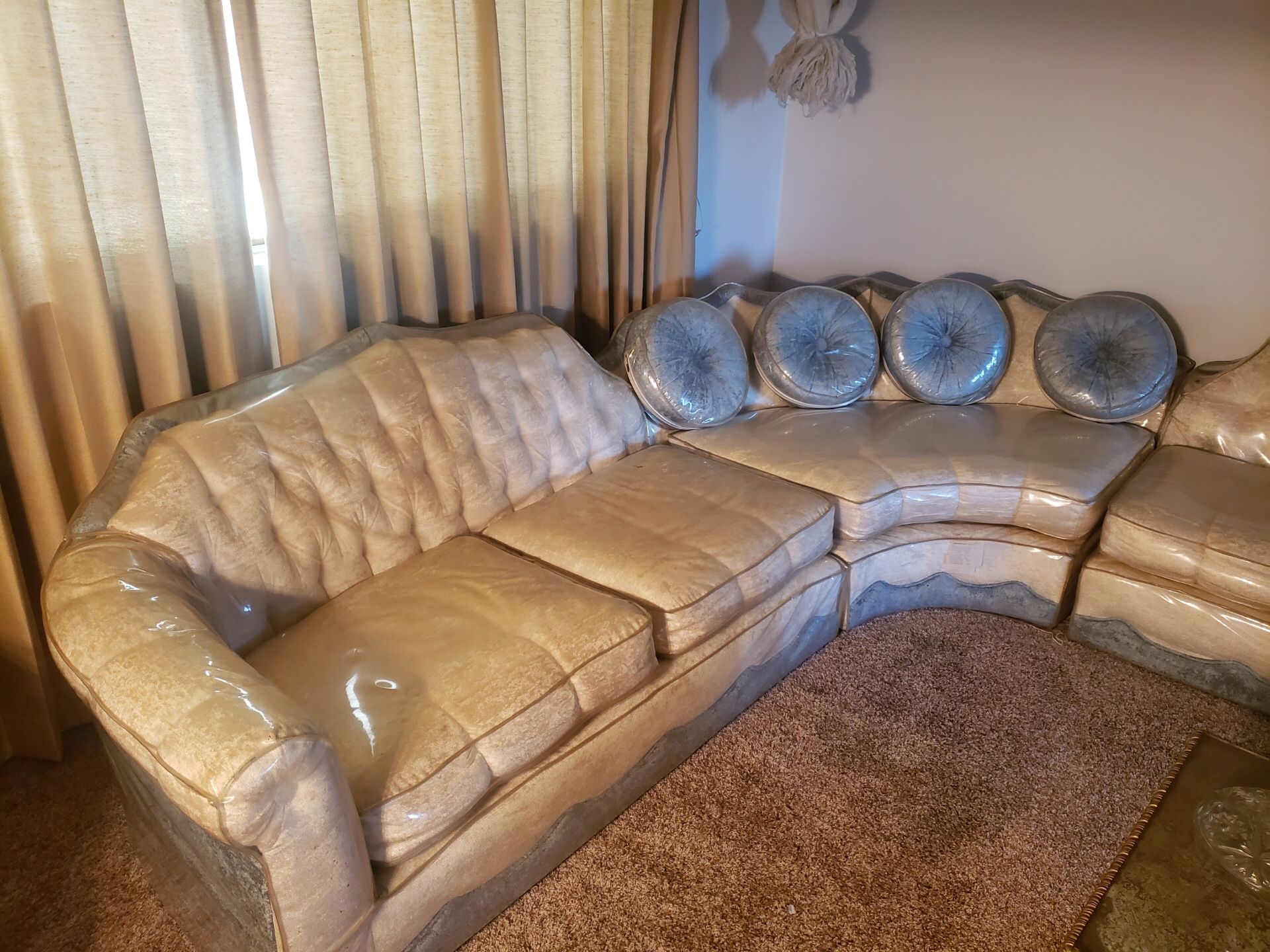 Schnadig sectional sofa classic in perfect condition no spots or rips in original plastic coverings