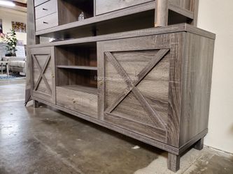 TV Stand, Distressed Gray Color, SKU#10182290