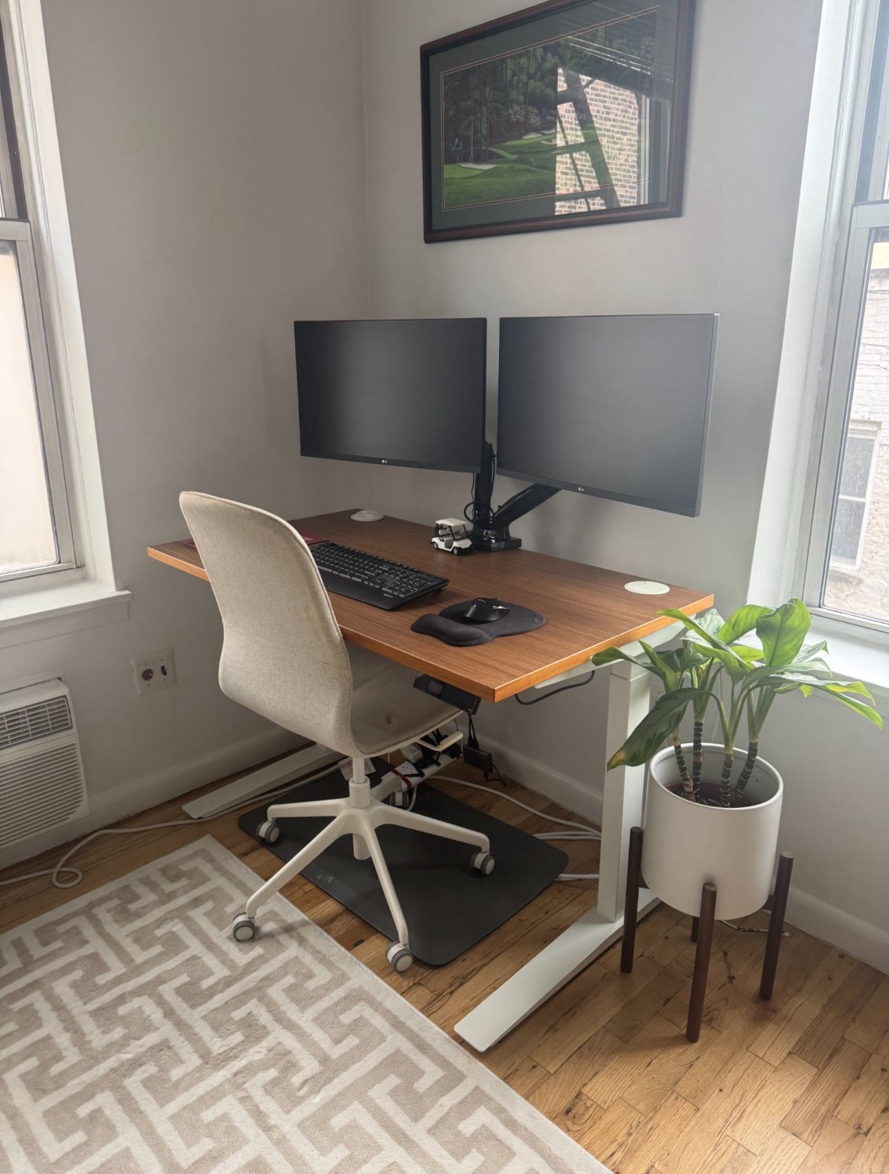 BRAND NEW Standing Desk (Jarvis Brand) with two Pro Gaming Monitors