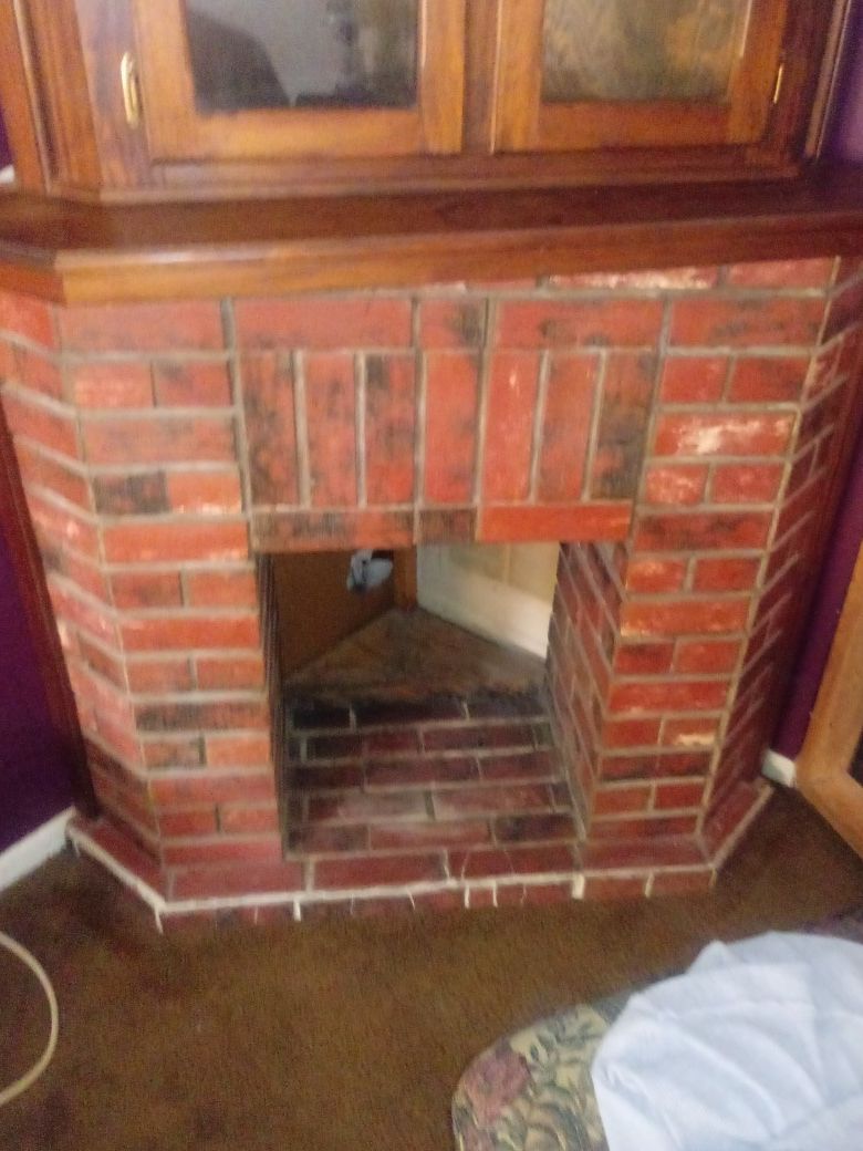 Corner cabinet fireplace two piece