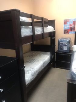 TWIN TWIN bunk bed with mattresses included