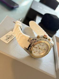 Michele Watch- White Silicone Strap