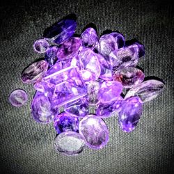 Natural Purple Cut Amethyst Gemstones 