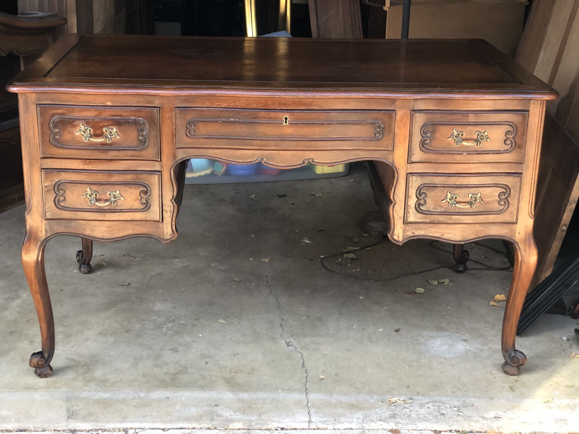 Antique Mahogany Two Sided Desk