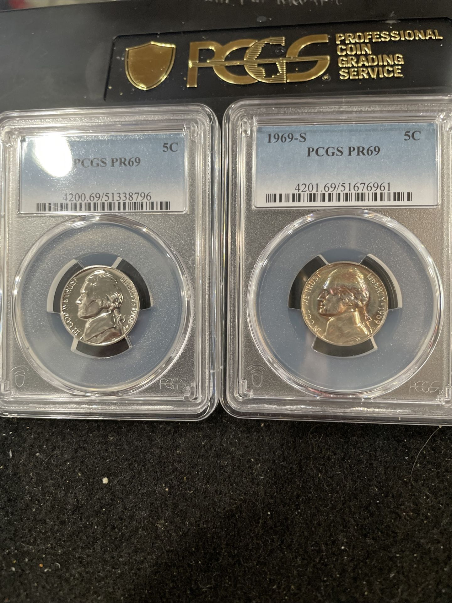 1968 And 1969 S Gem Proof Jefferson Nickels Graded At PR69