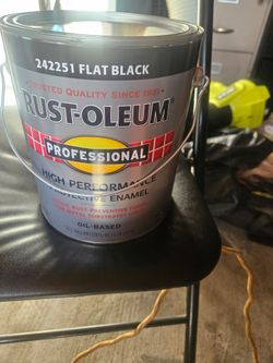 Rust-oleum flat black paint. Gallon
