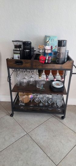 Cart for The Home, Rolling Home Bar Serving Cart on Wheels