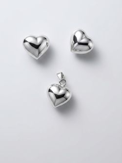 3 Pcs Heart Charms Pendants Sterling silver 925