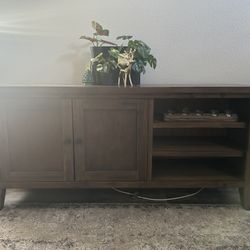 Wood TV Stand With Storage