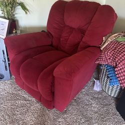 Two La-z-boy Power Recliners - red Fabric 