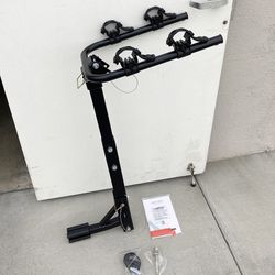 (NEW) $55 Tilt Folding 2-Bike Hitch Mount Rack Bicycle Carrier for 2” Hitch w/ Straps 70 lbs Max 