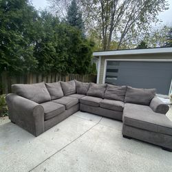FREE DELIVERY Grey Gray Couch Sofa Sectional 