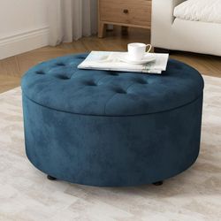 *BOXED* Blue Ottoman with Storage