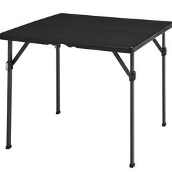 34” Square dining table black foldable , portable with carrying handle