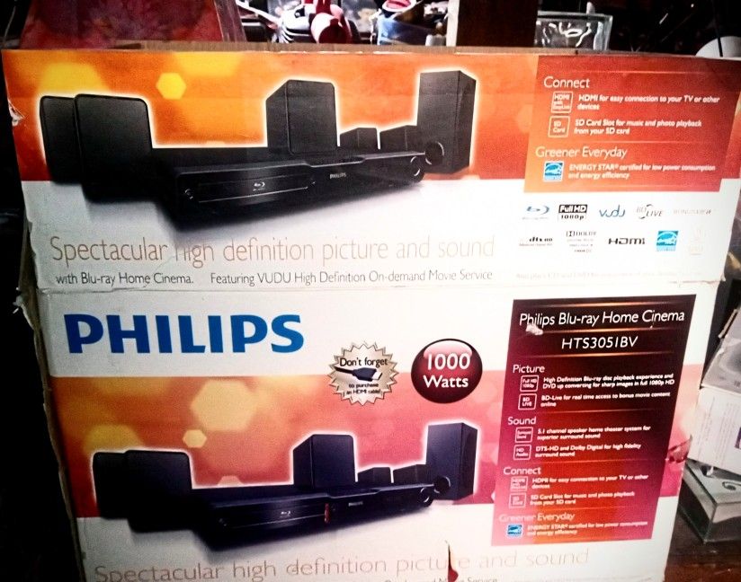 PHILLIPS 5.1 BLU-RAY SURROUND SOUND HOME CINEMA
