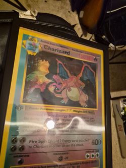 FRAMED Holographic Charizard/Venusaur/Blastiose 17"x13" Replica Gigantic Card.