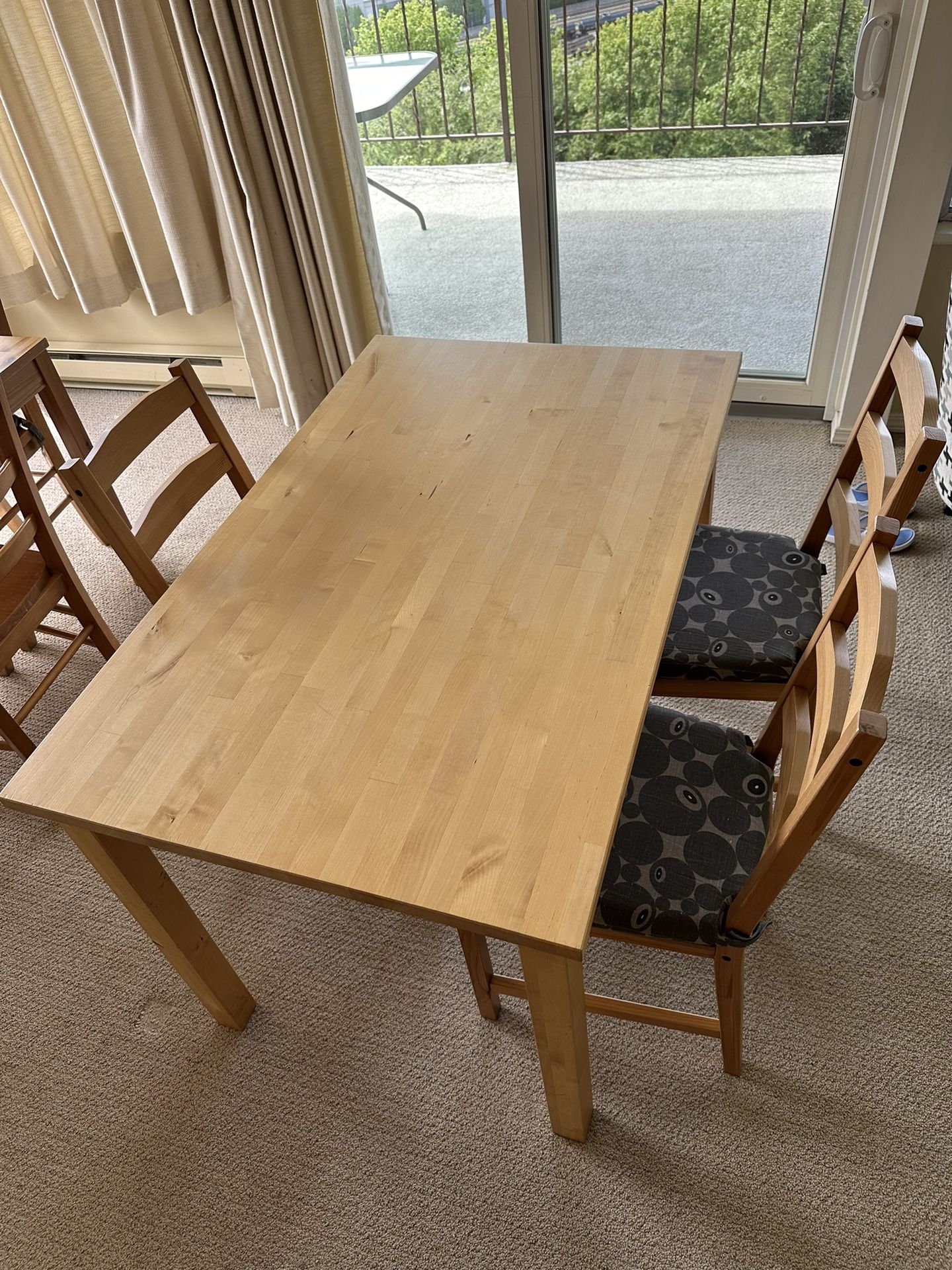 IKEA Wooden Dining Table With 3 Chairs 