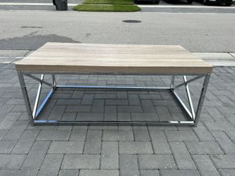 44″ Coffee Table – Chrome Frame – Tabletop Damage