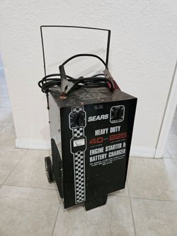 Sears Heavy Duty Battery Charger 40 Amp 225 Amp Engine Starter 6V 12V Wheeled Vintage FAIR