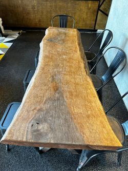 Hand made  Natural Wood Edge Contemporary Table, Live Edge