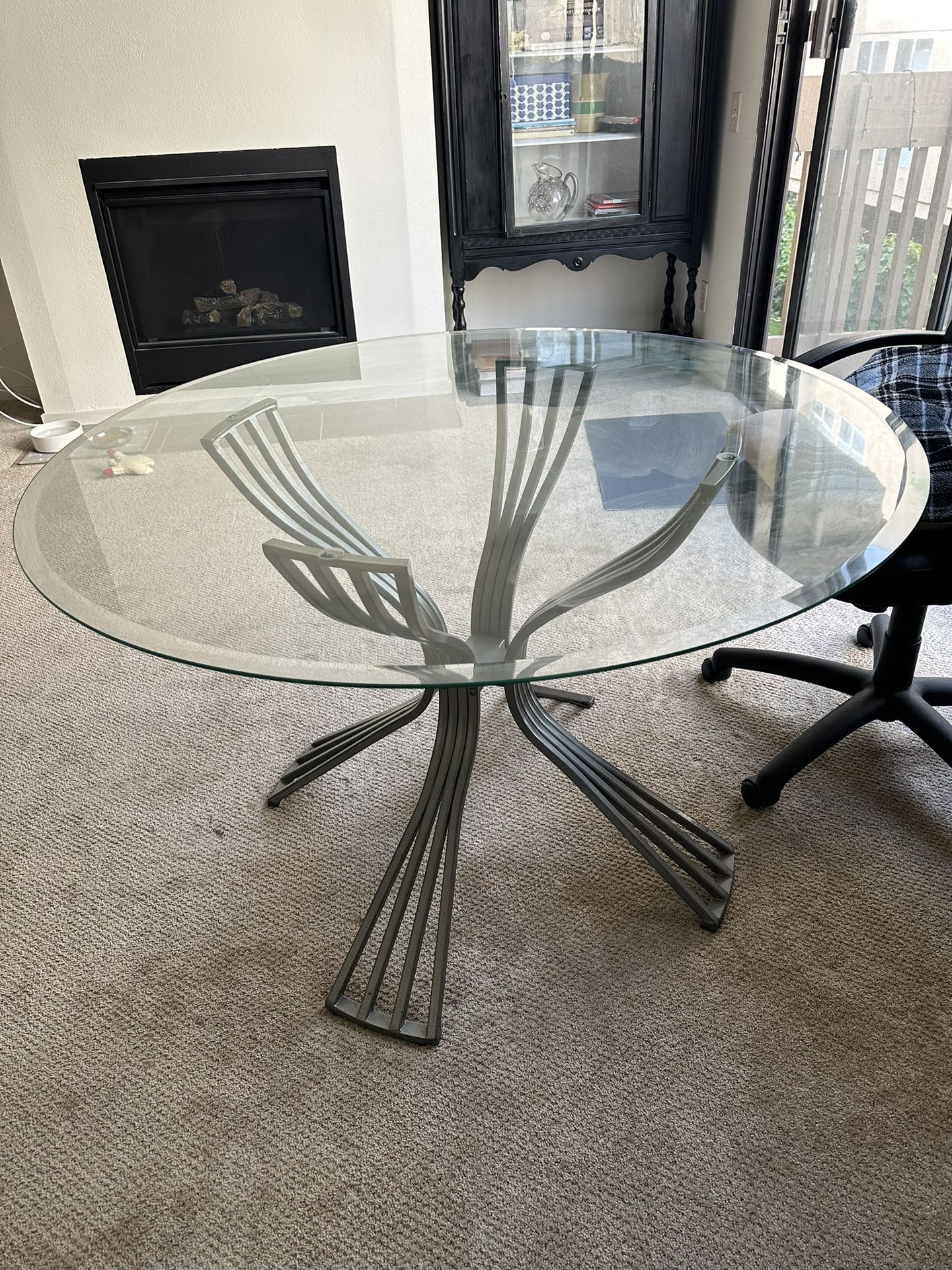 Glass Round Dining Table -table Only 