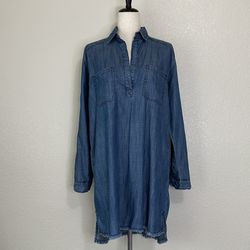 Billabong 100% Lyocell Chambray Long Sleeves Shirt Dress